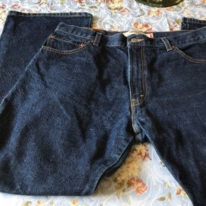 Heavy weight denim bootcut jeans.  Gently worn.
